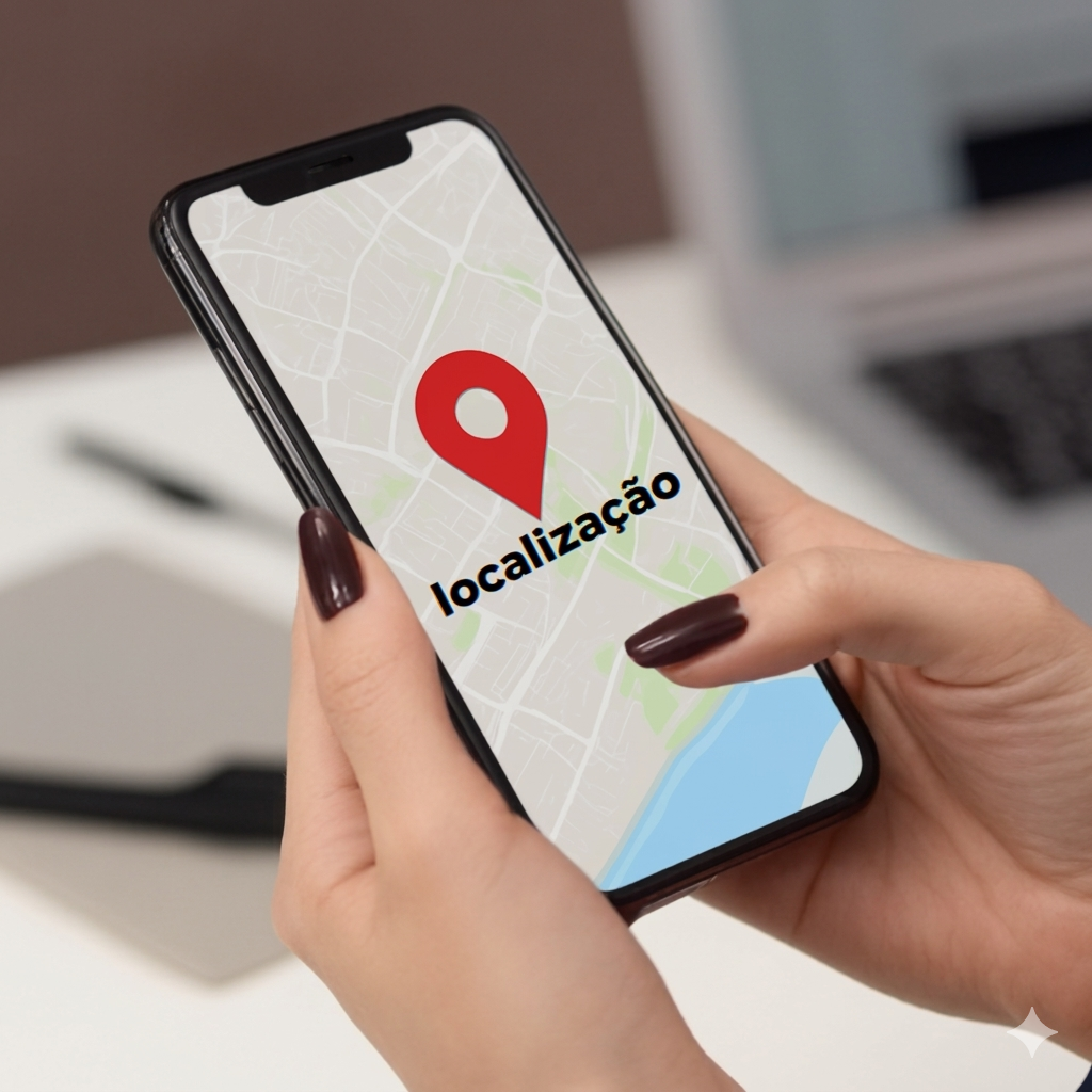 Celular mostrando localização
